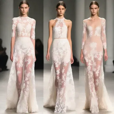 The designer's latest collection showcased the prettiness of delicate lace and graceful silhouettes.