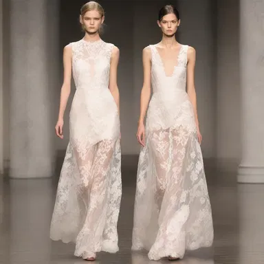 The designer's latest collection showcased the prettiness of delicate lace and graceful silhouettes.
