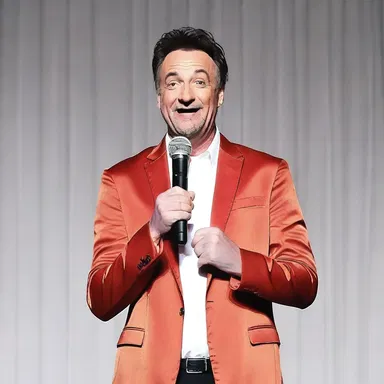The comedian speedily delivered his punchline, leaving the audience in stitches.