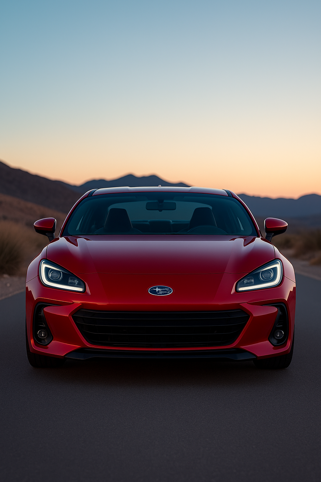 A strikingly modern Subaru BRZ sports car, showcasing its sleek design and sharp lines