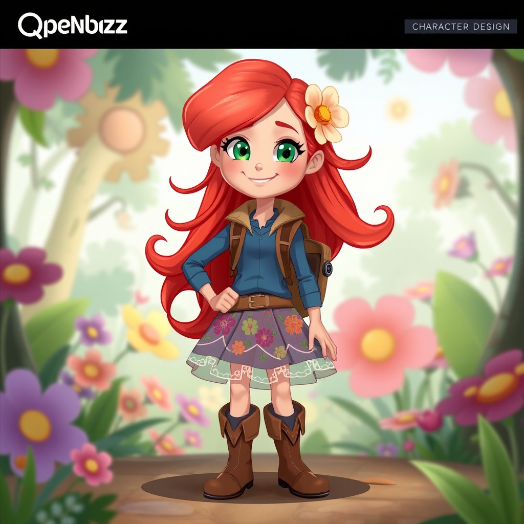 Create a unique character design for OpenToonz, featuring a whimsical, cartoonish style