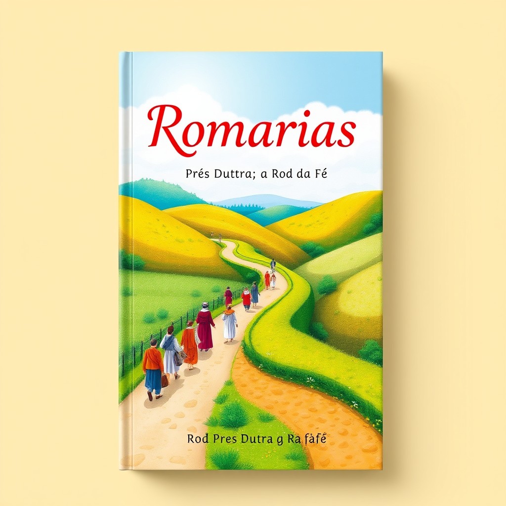 A book cover design for 'Romarias: Rod Pres Dutra a Rod da Fé'