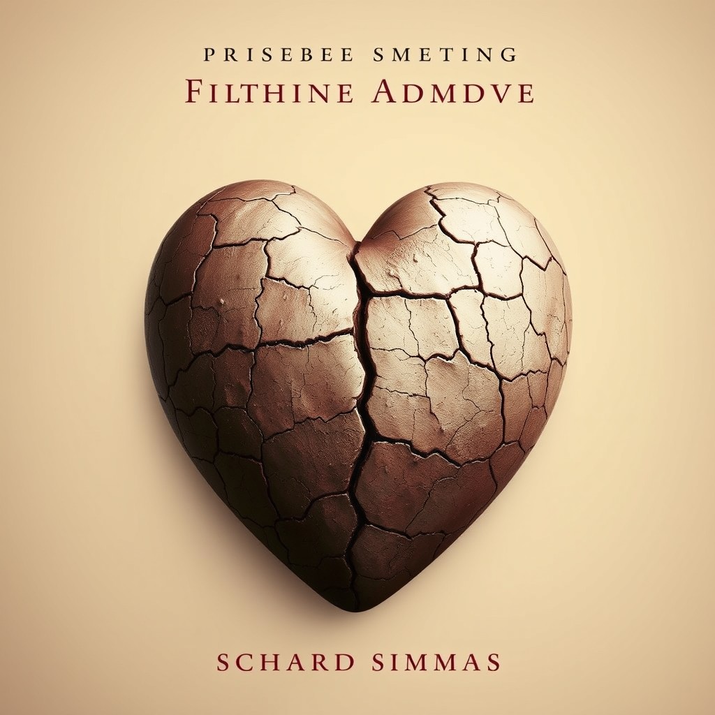 An ebook cover featuring a large, cracked heart in the center, symbolizing emotional depth and resilience