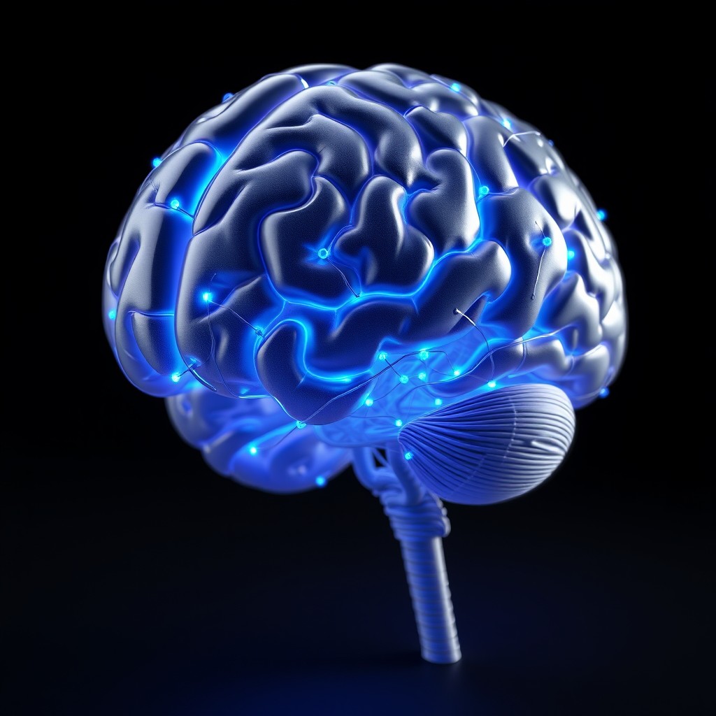 Stunning 3D Model of the Human Brain with Intricate Neural Pathways