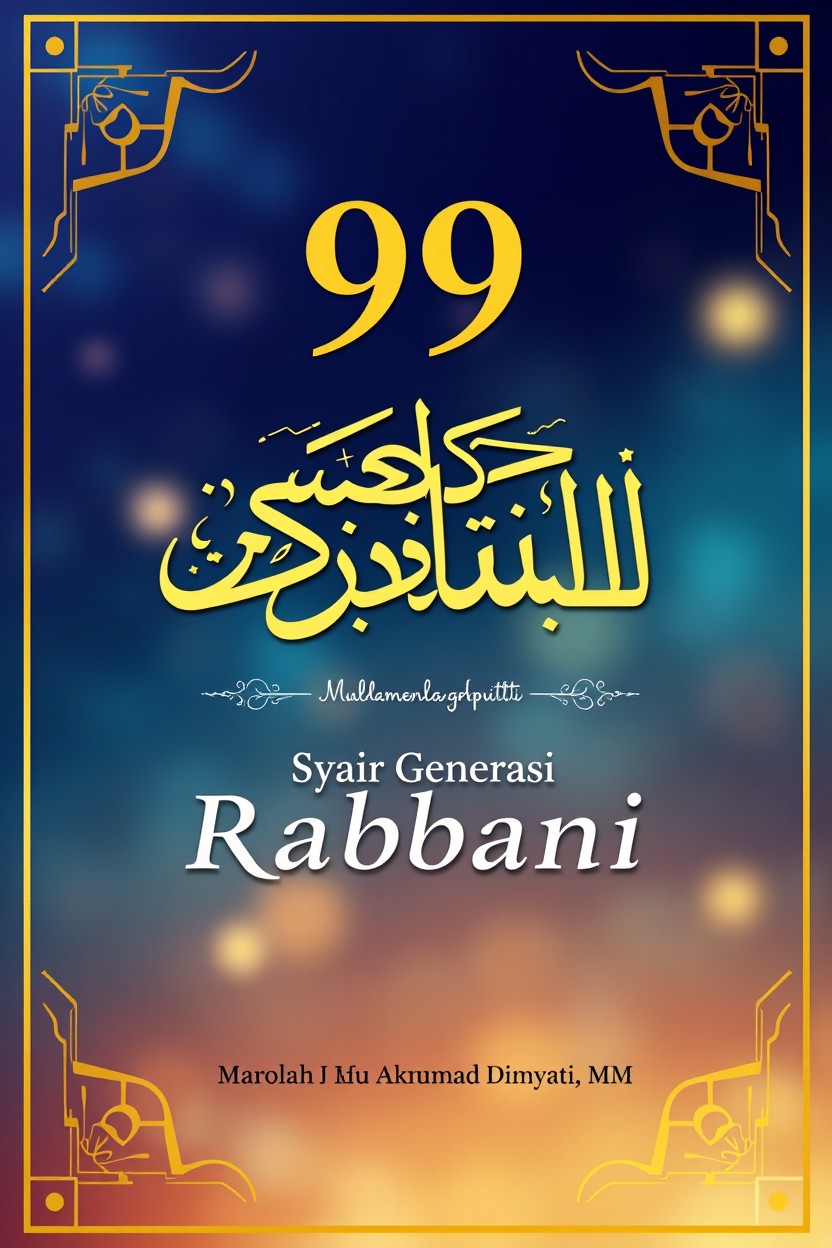 A book cover design for the title '99 Syair Generasi Rabbani' by Marolah Abu Akrom, S