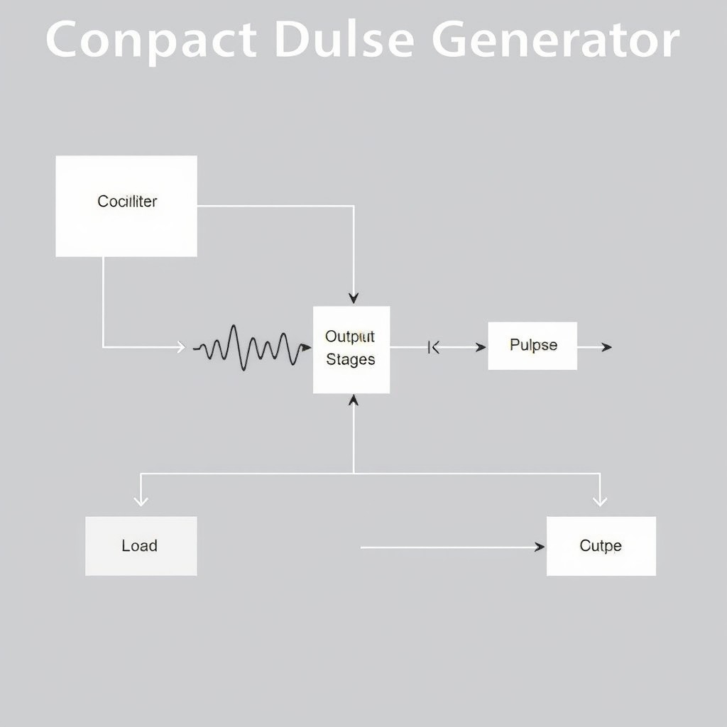 A detailed flow diagram illustrating the design and operation of a compact pulse generator