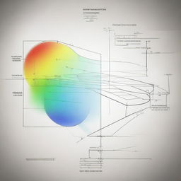 An image depicting the science of optical lenses, illustrating principles of light refraction, focusing, varied lens architecture, and how it impacts vision.