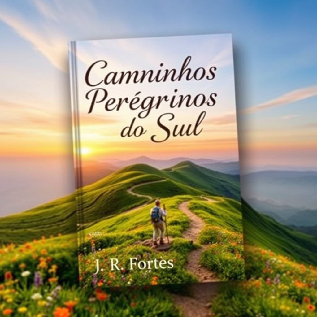 A captivating book cover design for 'Caminhos Peregrinos do Sul' by author J