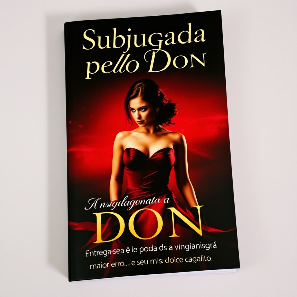 A captivating book cover for a romance novel titled 'Subjugada pelo Don'