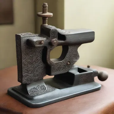 The machinist's vise was painted and decorated with intricate designs, turning it into a stylish accessory for fashion-forward metalworkers.