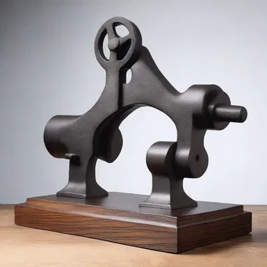 The artist used the machinist's vise as the subject of a stunning sculpture, highlighting the beauty in its functional design.