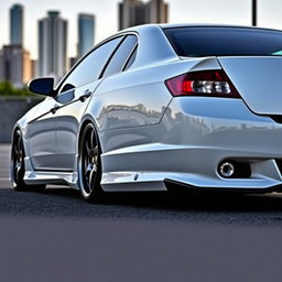 A highly detailed and dynamic image of a 2006 Honda Accord with four doors, featuring custom modifications