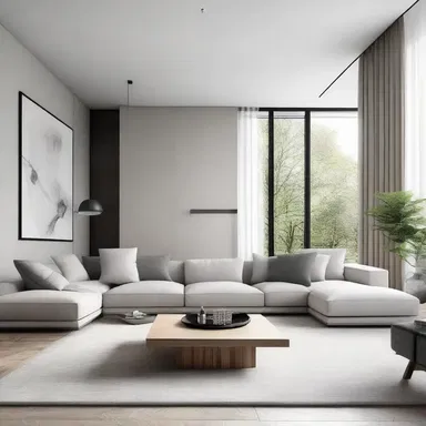 The minimalist interior design style often utilizes rectilinear furniture and clean lines to create a sense of simplicity and balance.