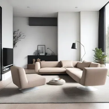 The minimalist interior design style often utilizes rectilinear furniture and clean lines to create a sense of simplicity and balance.