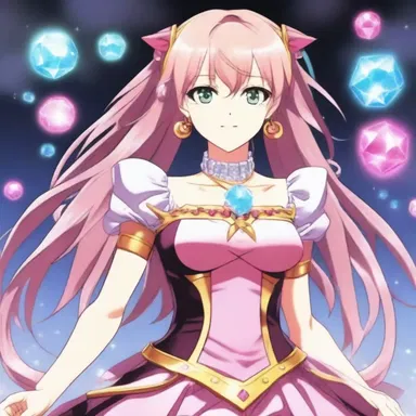 In the anime series, the magical girl would bedight herself with enchanting jewels before facing off against evil forces.
