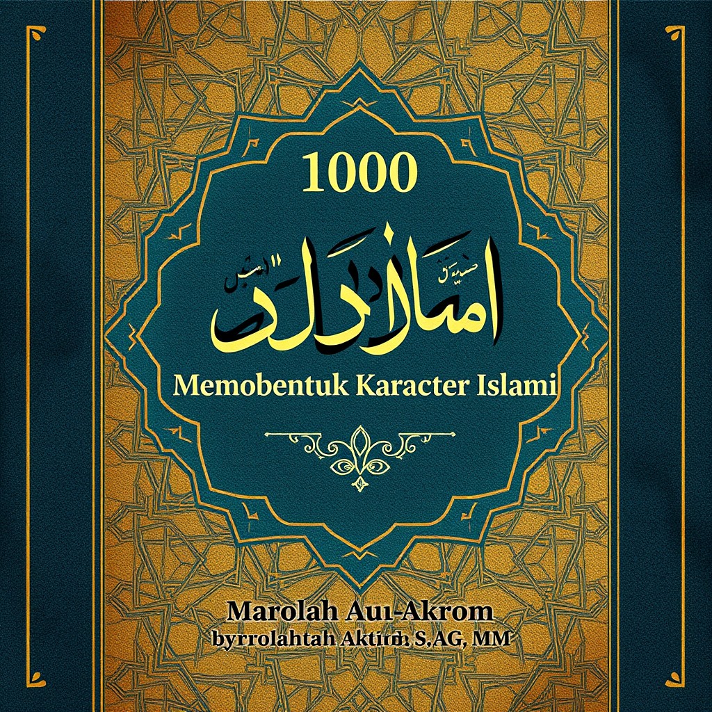 A captivating A4 book cover for the title '100 Syair Membentuk Karakter Islami' authored by Marolah Abu Akrom, S