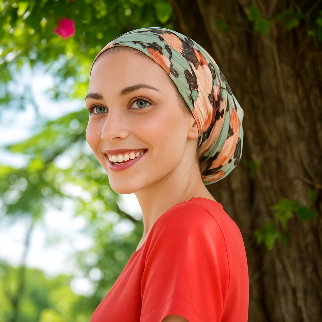 Recreate a photo of this woman with light eyes