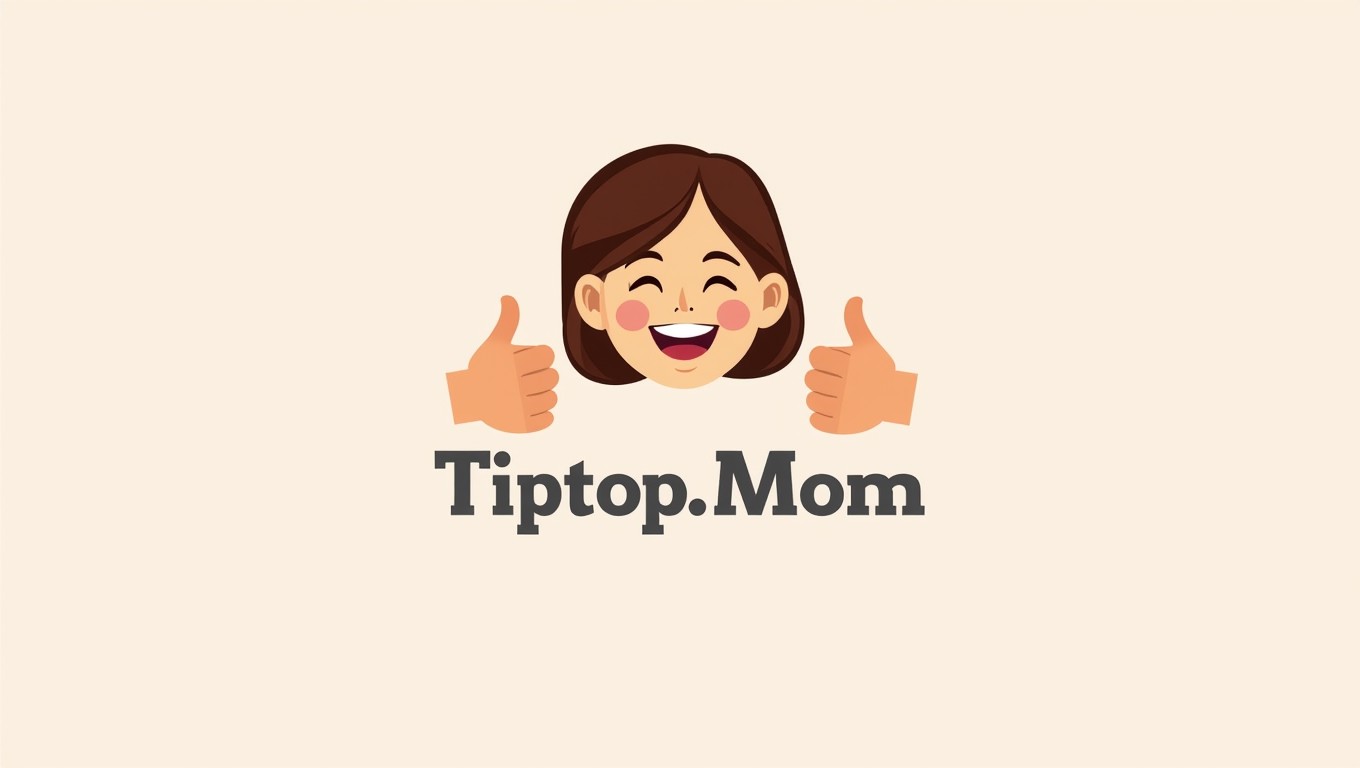 Design a logo featuring a stylized face of a mom, expressing warmth and positivity, with one thumb up and one thumb down to creatively convey the idea of feedback or advice