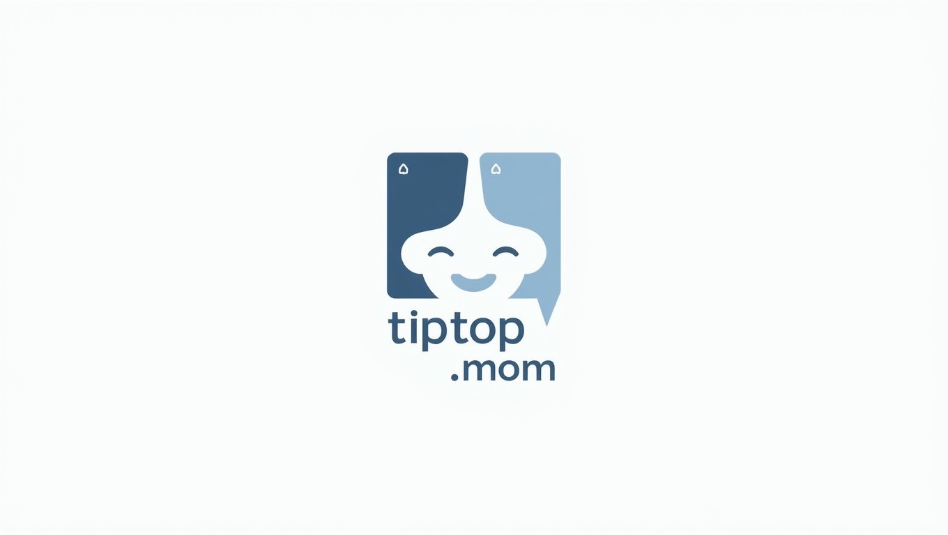 A minimalistic logo design featuring a stylized face of a mother, incorporating elements of both thumbs up and thumbs down to express positive and negative reactions