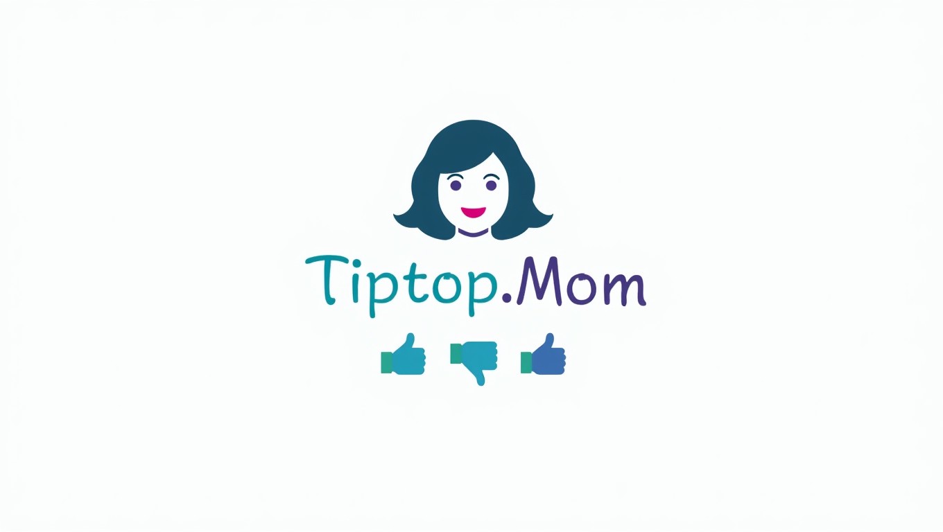 Create a minimalistic logo featuring the face of a mom, combined with thumbs up and thumbs down icons to reflect varied reactions