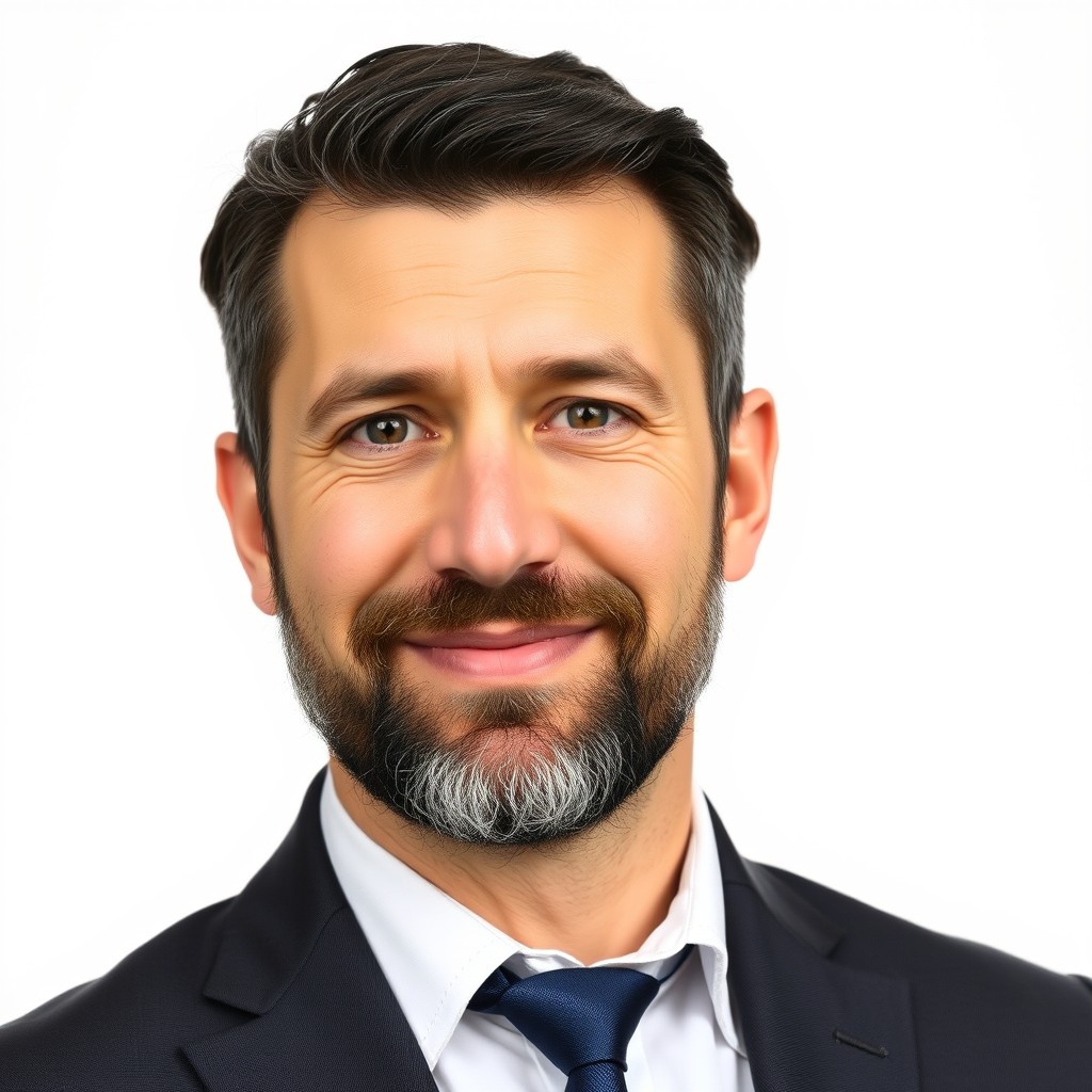 A square portrait of Israeli politician Bezalel Smotrich, looking confident and assertive against a clean white backdrop