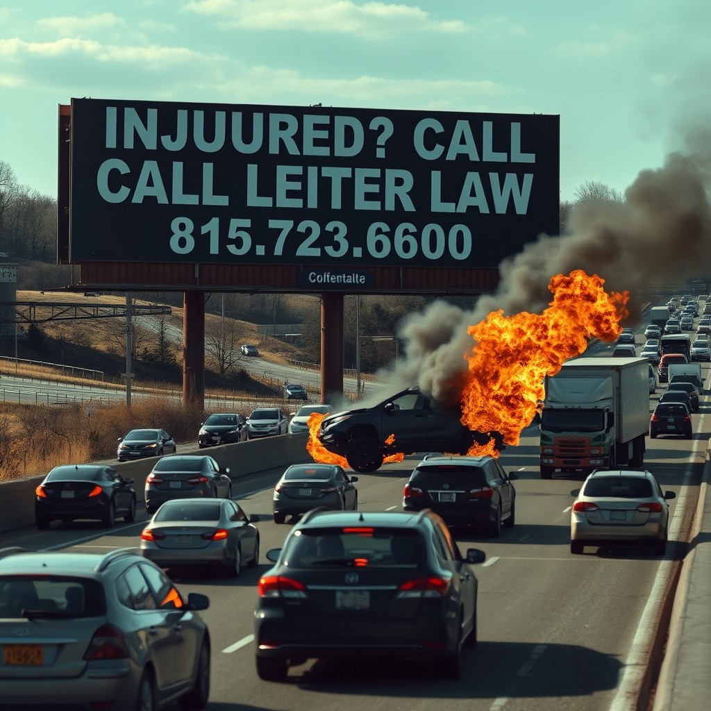 A busy expressway bustling with hundreds of cars and trucks traveling in both directions