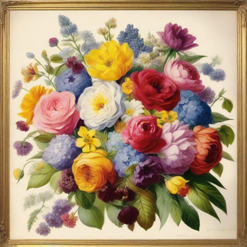 A vibrant bouquet of various flowers, framed by the verse 'Do not be anxious about anything, but in everything by prayer and supplication with thanksgiving let your requests be made known to God.'