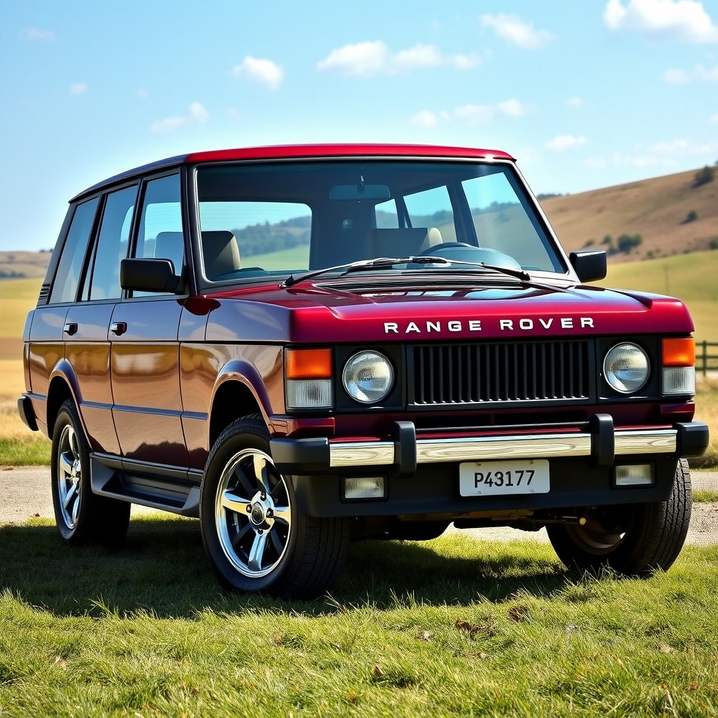 A modern vintage car inspired by the Range Rover E38t, featuring the original rectangular headlights combined with sleek, modern style lines that enhance the aerodynamics of the car