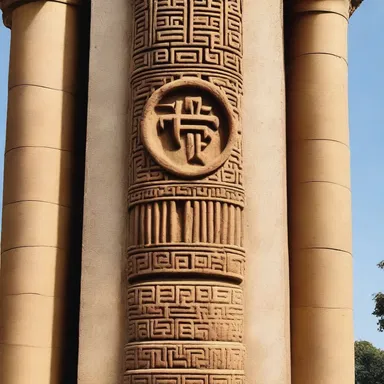 The religious symbol was placed on a perpendicular pillar, signifying its spiritual significance.
