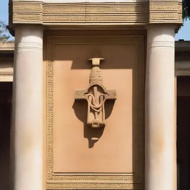 The religious symbol was placed on a perpendicular pillar, signifying its spiritual significance.