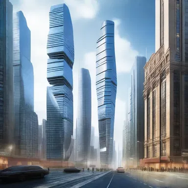 In the science fiction novel, the author described a futuristic cityscape with skyscrapers that were built at perpendicular angles to create a unique architectural look.