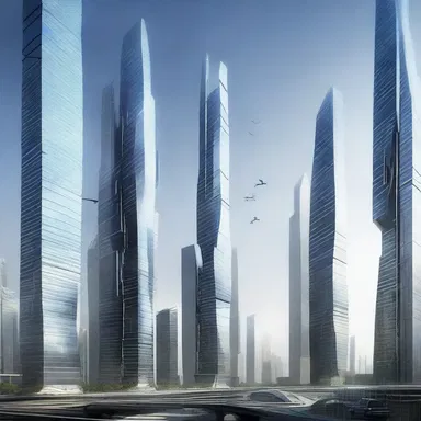 In the science fiction novel, the author described a futuristic cityscape with skyscrapers that were built at perpendicular angles to create a unique architectural look.