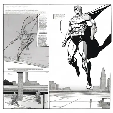 In the comic book, the artist drew a panel showcasing a superhero's body positioned perpendicular to the ground, as they were preparing to take flight.