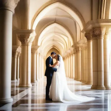 The couple shared a romantic moment underneath the breathtaking arches of the perpendicular style cathedral.