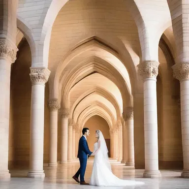 The couple shared a romantic moment underneath the breathtaking arches of the perpendicular style cathedral.