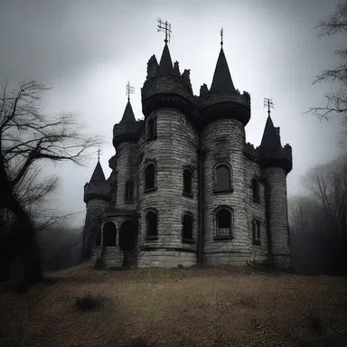 The haunted castle was rumored to be built in the perpendicular style, adding to its eerie and foreboding atmosphere.