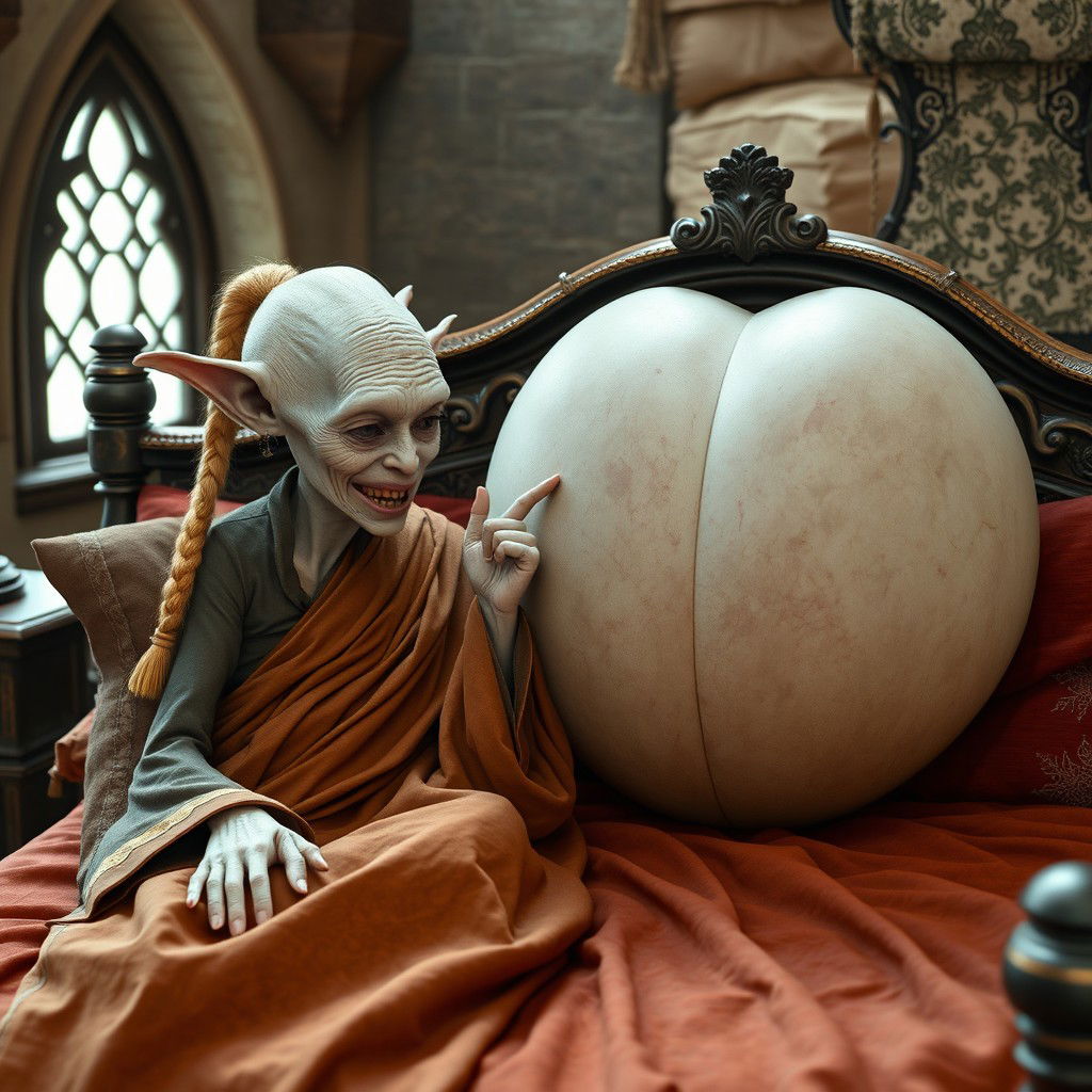 In a medieval-themed bedroom, two characters are reclined on an intricately designed bed