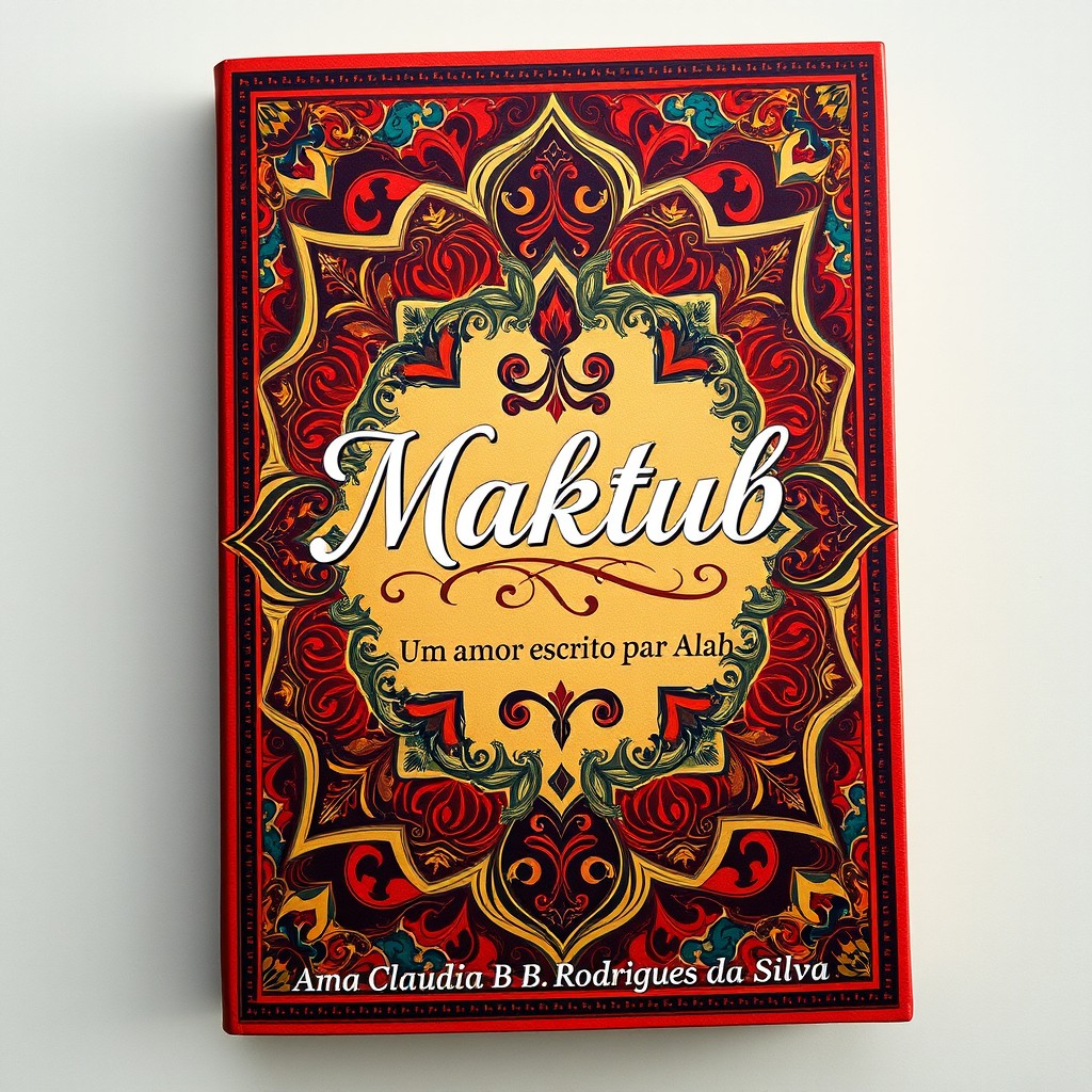 A captivating book cover design in Turkish style featuring intricate patterns and vibrant colors