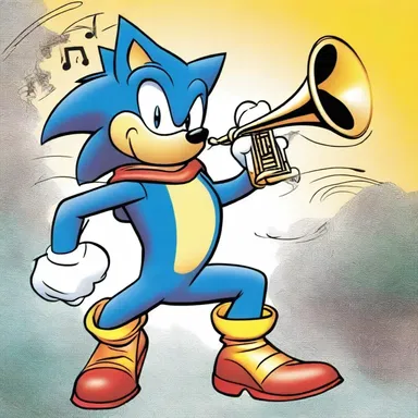 In the comic book, the superhero used his brass instrument to create powerful sonic waves.