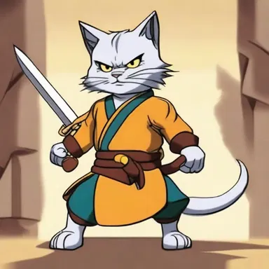 The animated series showcased a martial cat who was a skilled warrior.