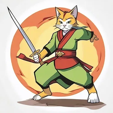 The animated series showcased a martial cat who was a skilled warrior.
