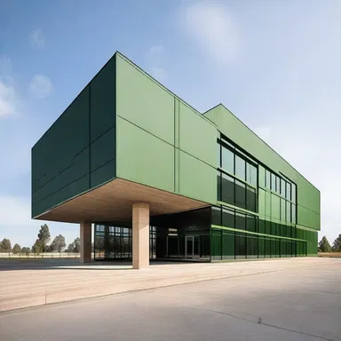 The martial design of the building reflects its connection to the military.