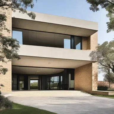 The martial design of the building reflects its connection to the military.