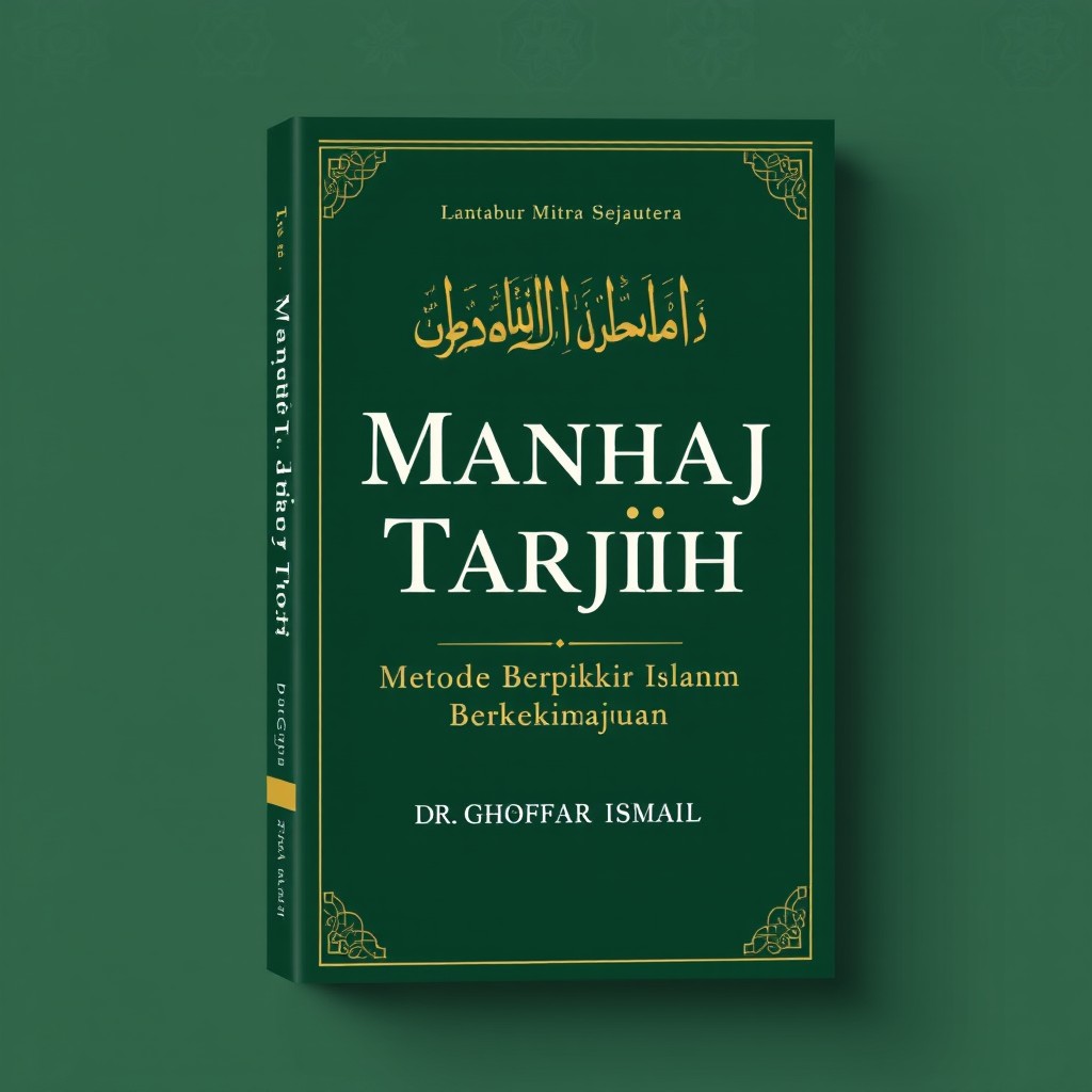 A book cover design for 'Manhaj Tarjih: Metode Berpikir Islam Berkemajuan' by Dr