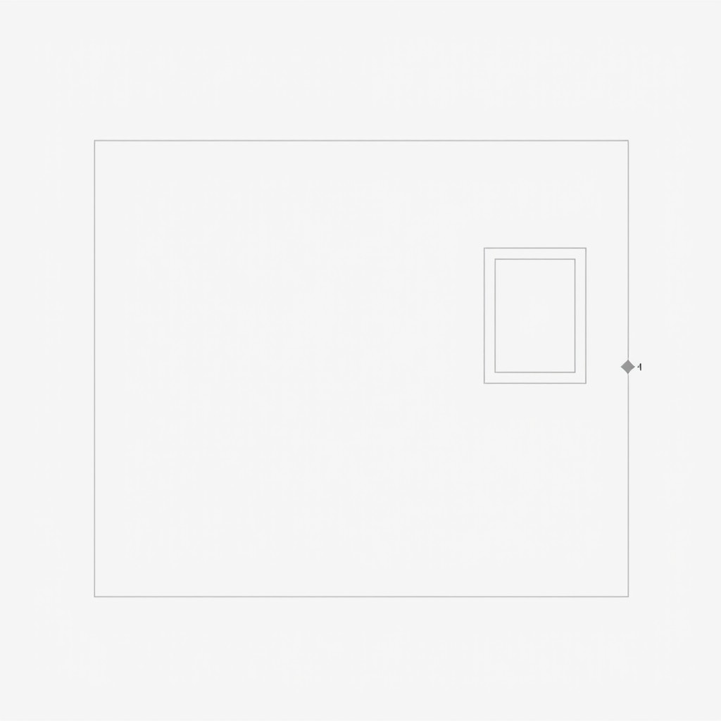 A blank floor plan design for a room measuring 7 square meters, featuring one window on the right corner side and a door located on the opposite side