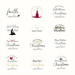 A collection of 12 modern Christian Christmas T-shirt and sweatshirt designs showcasing aesthetic and minimalist styles, celebrating holiday warmth and faith