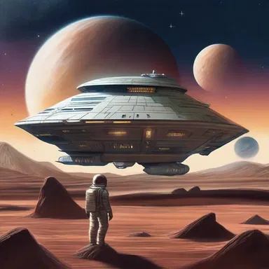 The clapped out spaceship struggled to make it to the distant planet.