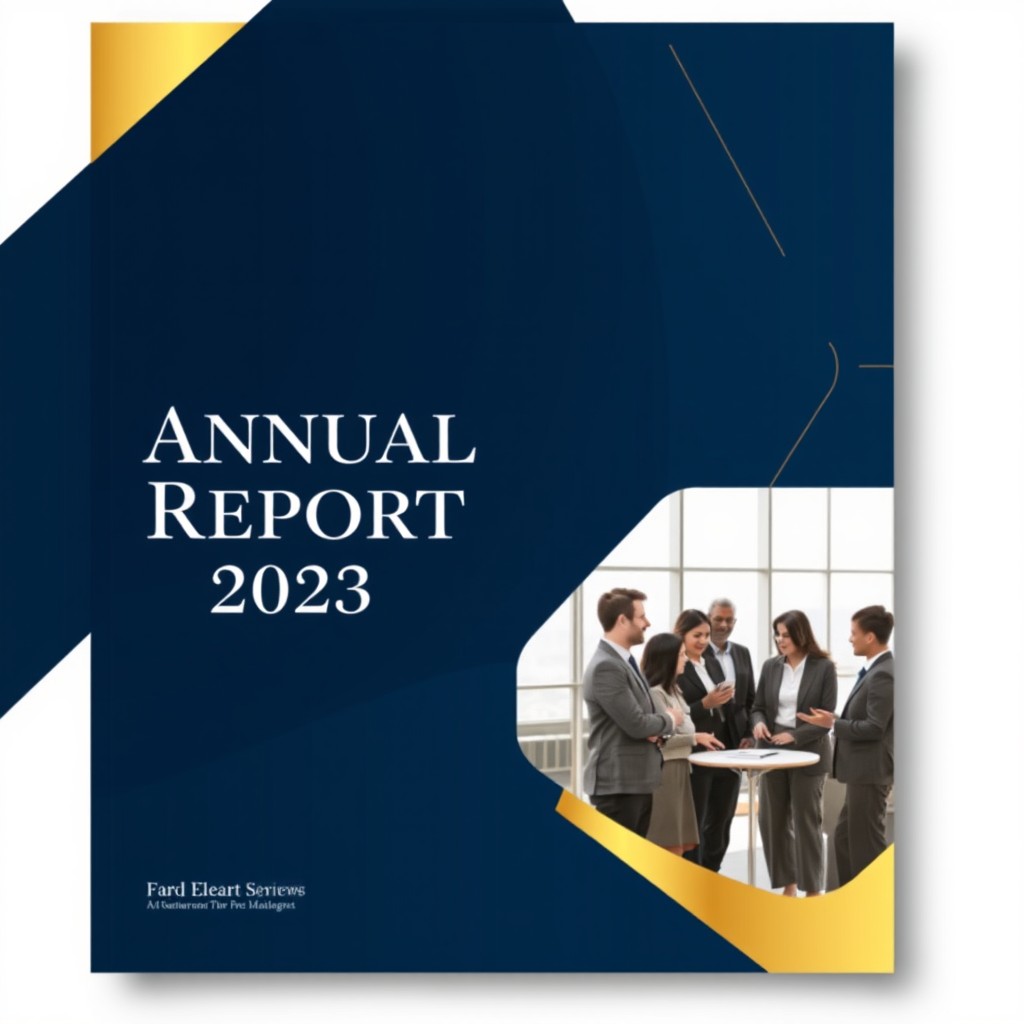 A visually appealing and professional cover design for an annual report