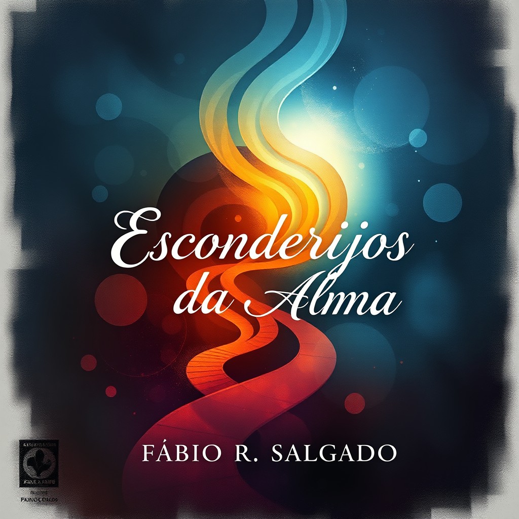 A visually engaging book cover design for the novel titled 'Esconderijos da Alma' by Fábio R