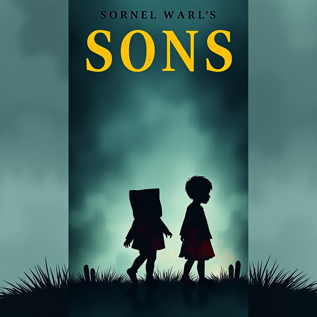 A book cover titled 'Sons' featuring an eerie yet beautiful typography